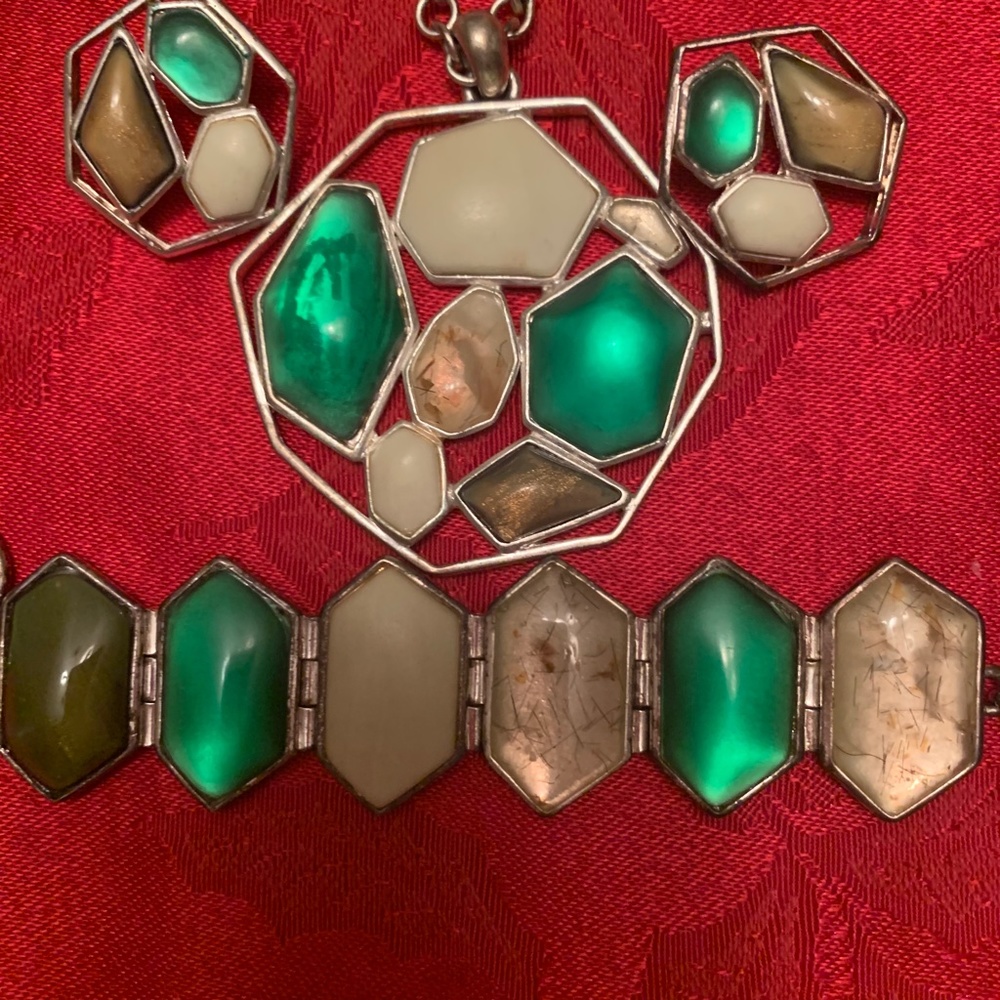 Kenneth Cole Three-Piece Green Jewelry Set